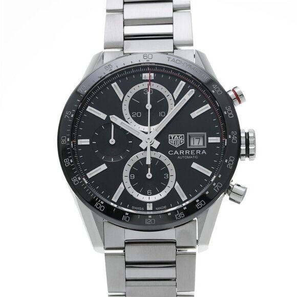 TAG HEUER Carrera Caliber 16 Chronograph .Black/Noir mens Watc... - Picture 1 of 5